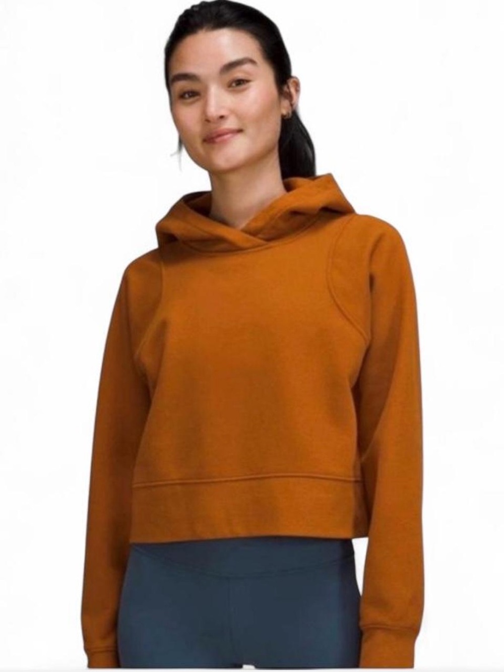 Lululemon Loungeful Women's Cropped Hoodie in Burnt Orange Sz 2 NWT